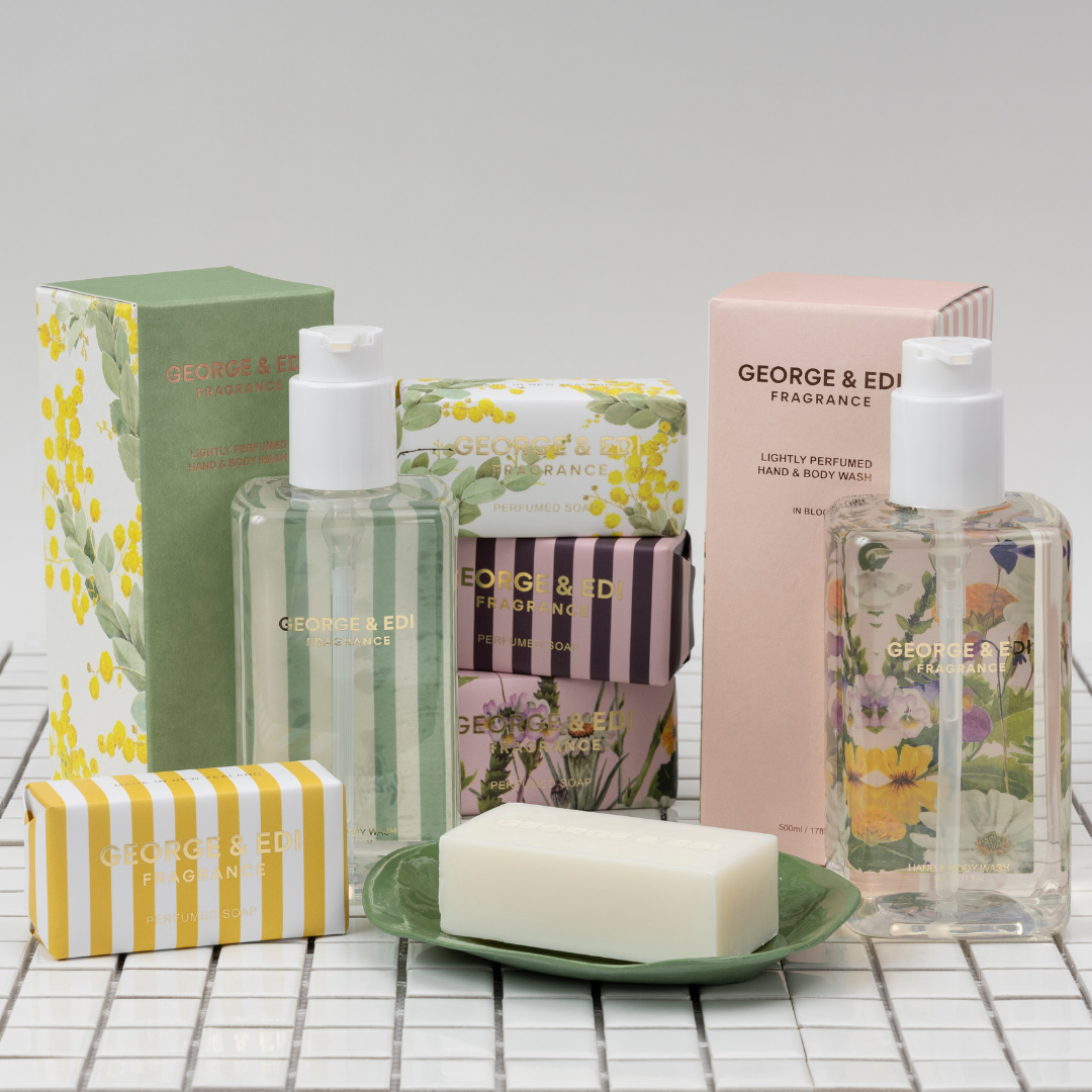 Image show a range of George and Edi products. 