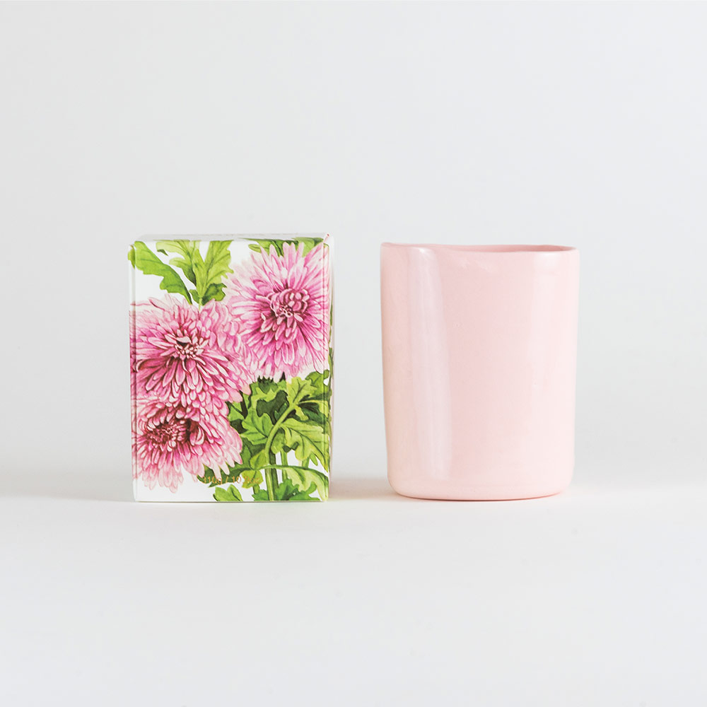 GEORGE & EDI artisanal ceramic candle vessel pink with box