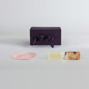 GEORGE & EDI artisanal range - gift box - soap and dish set - pink